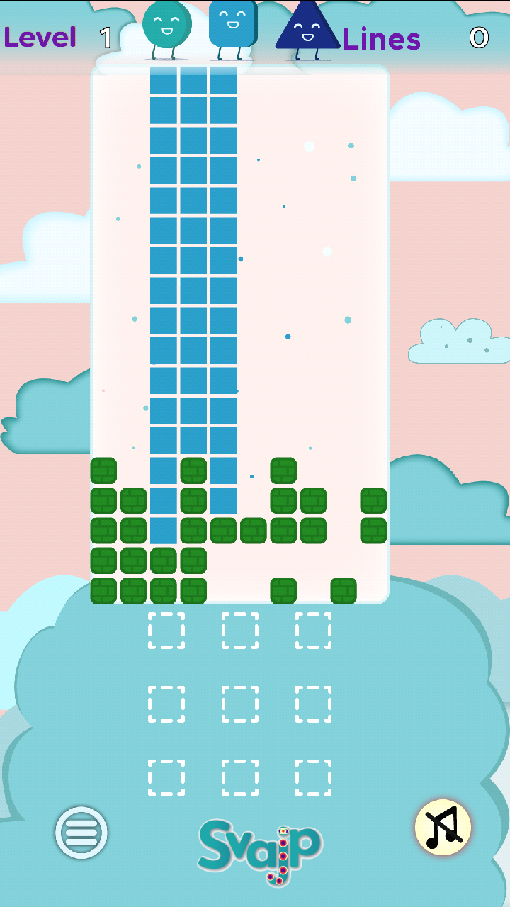 Svajp mobile game endless screen
